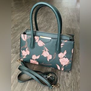 a new day Purse - Green and Pink Floral Print